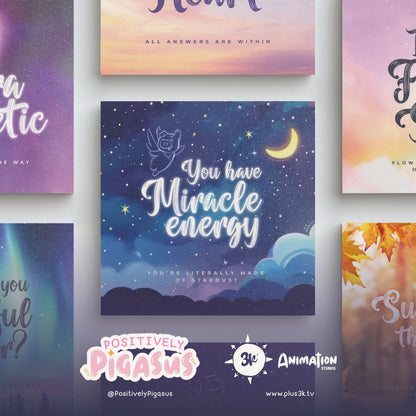 Manifestation Wall Art | 16 Magical Digital Prints | Positively Pigasus Collection