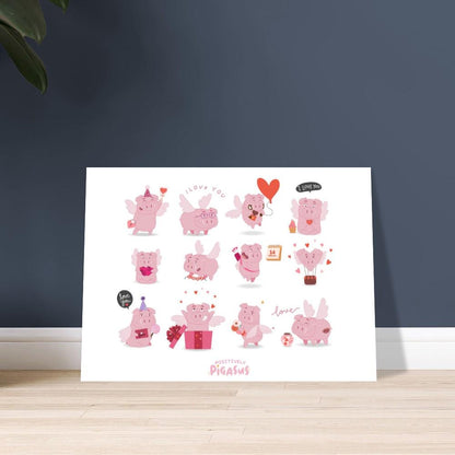 Positively Pigasus | I LOVE YOU Print | Flying Pig Affirmation Art 💖