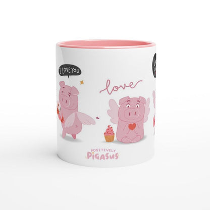 Positively Pigasus I LOVE YOU Mug | Valentines | Cupid Flying Pig