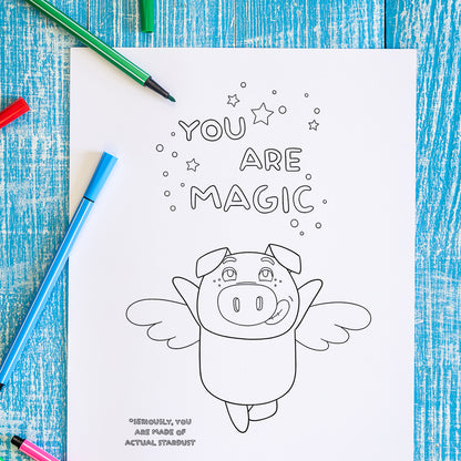Positively Pigasus Magical Colouring Pages (Set of 4)