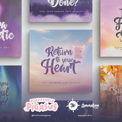 Manifestation Wall Art | 16 Magical Digital Prints | Positively Pigasus Collection